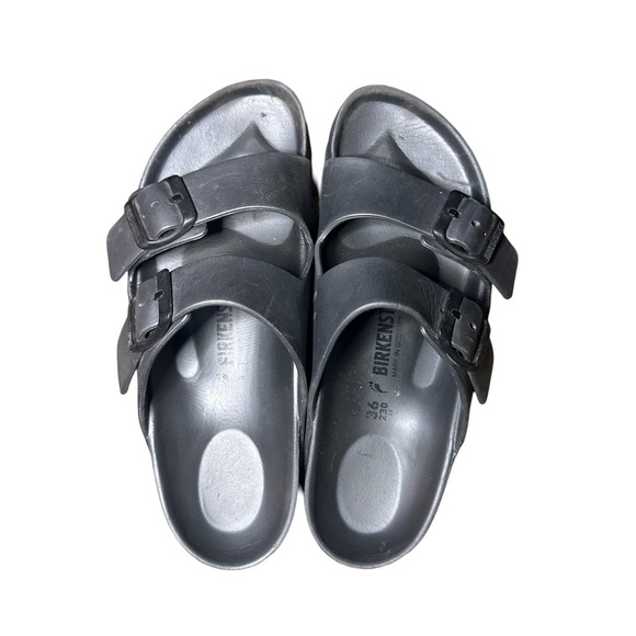 Birkenstock Eva Plastic Gray Two Strap Sandals Women’s Size 36 ~ 5/5.5 Arizonas - Picture 3 of 8